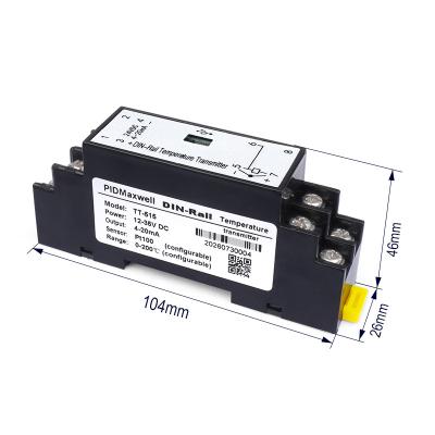 Transmetteur de température sur rail DIN 4-20mA universel RTD PT100 thermocouple configurable par PC/App