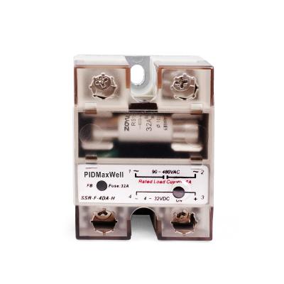 40A 90-480VAC SSR with Built-in 32A Fuse. Safe, Replaceable & DIN Rail Mountable